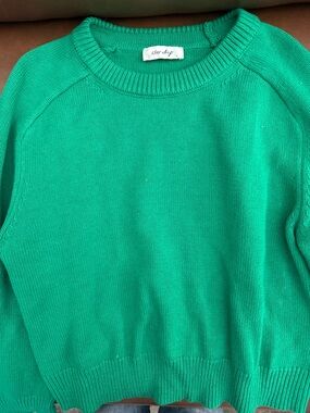 Lower Price! Star Shop Green Crewneck Sweater — Classic Everyday Knit